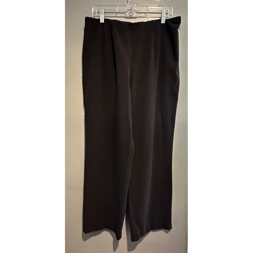 Requirements Pull On Pants Womens Size 14 Black Stretch Straight Leg Trousers